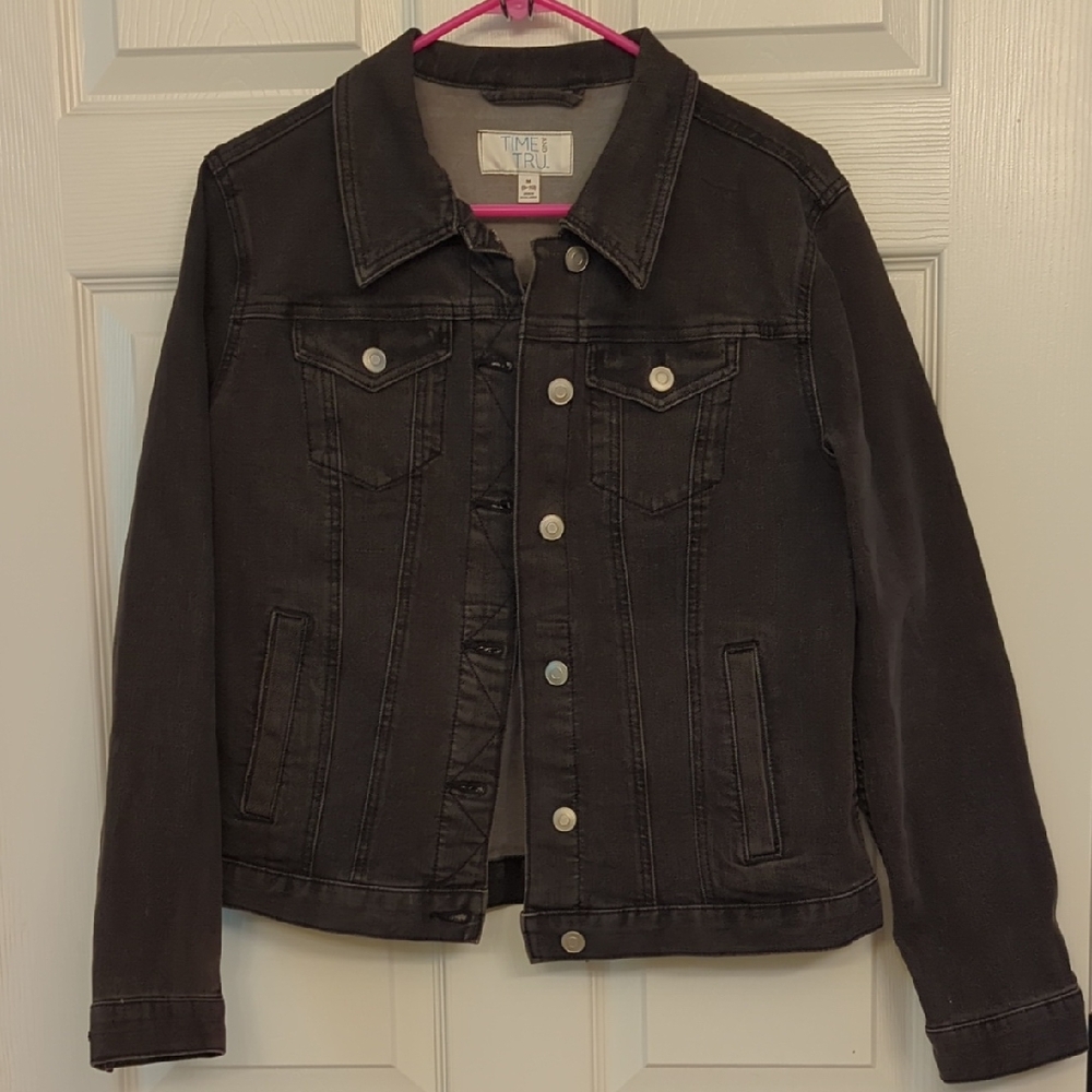 Black Denim Jacket- Womens Size medium- New Without Tags